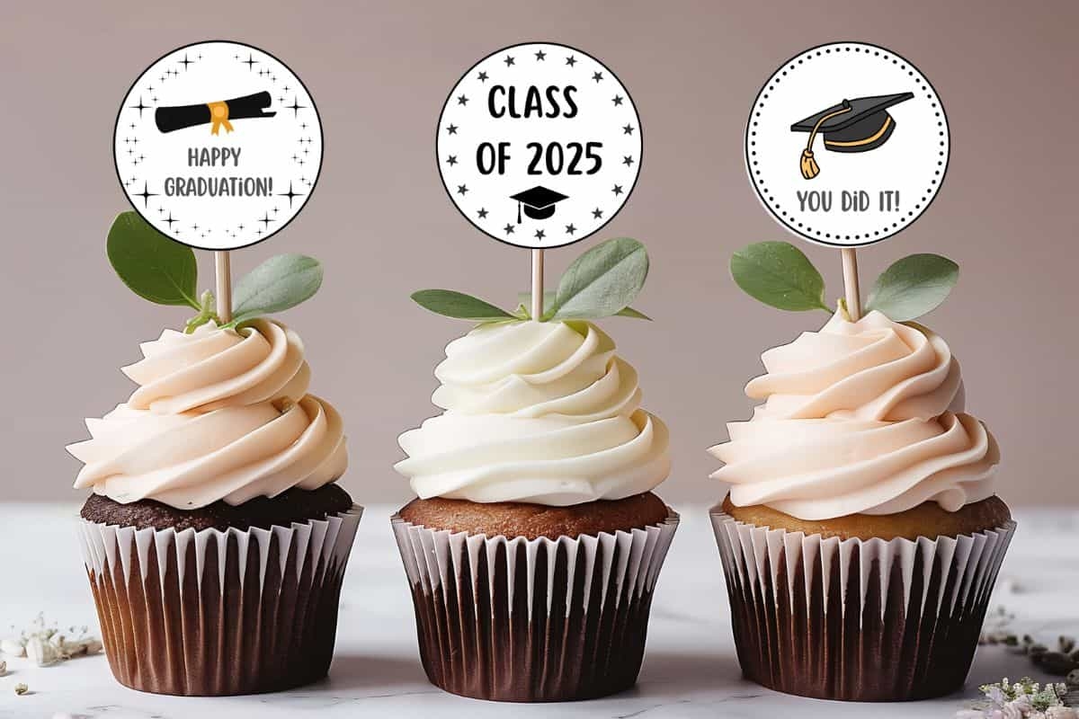 Free Printable Graduation Cupcake Toppers Cheertivity