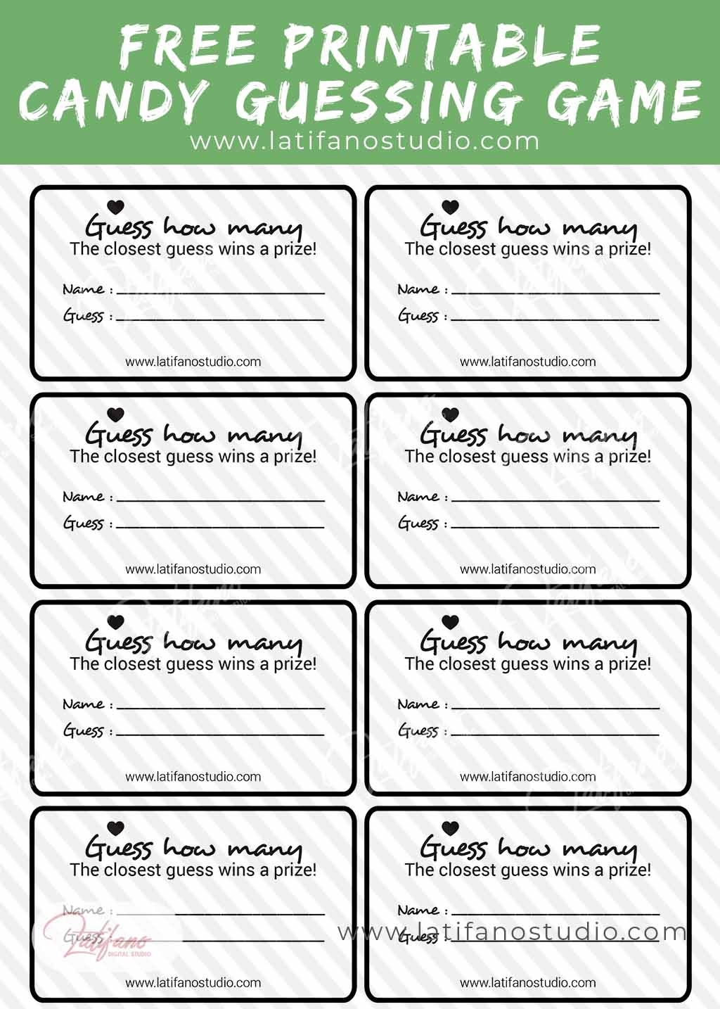 Guess How Many In The Jar Printable
