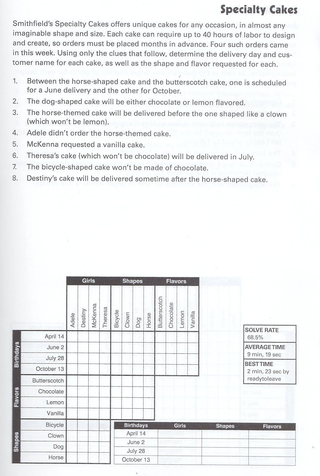 Free Printable Logic Puzzles For High School