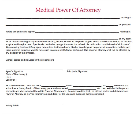 Free Printable Medical Power Of Attorney