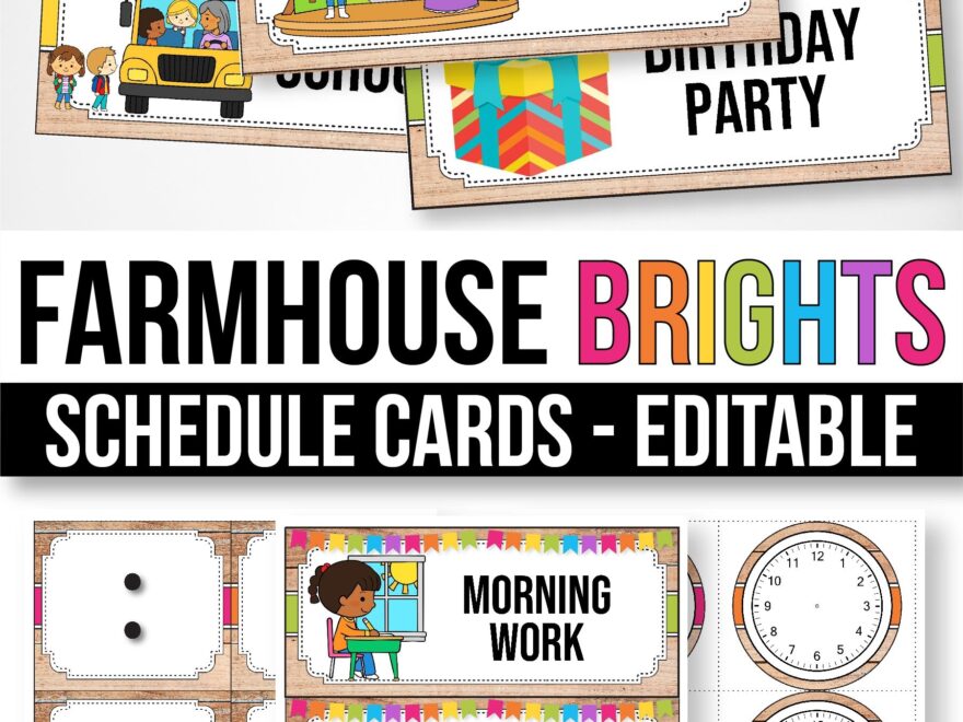 Free Printable Printable Classroom Schedule Cards Printable Calendars