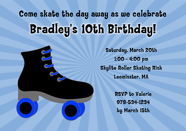 Free Printable Roller Skate Party Invitations