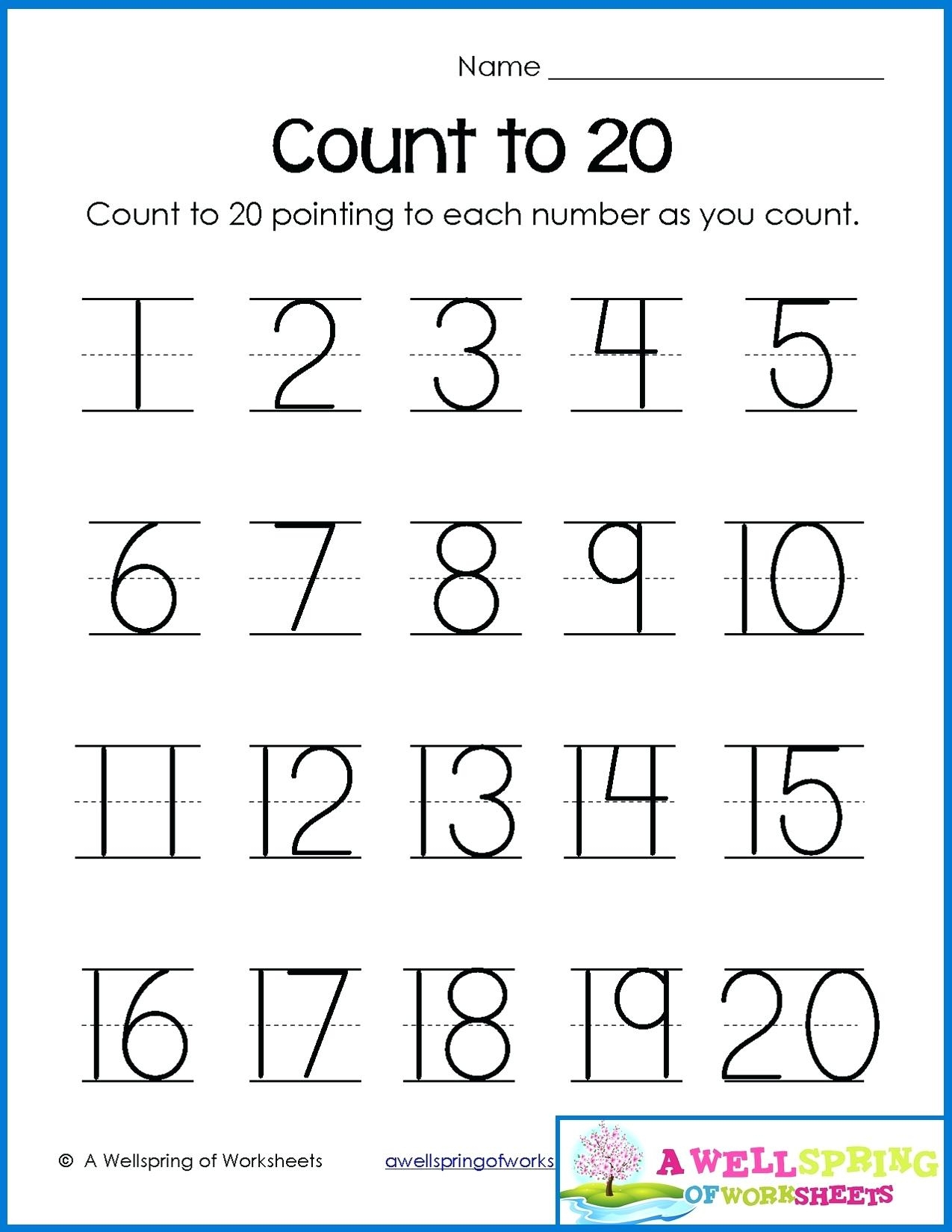 Free Printable Tracing Numbers 1 20 Worksheets