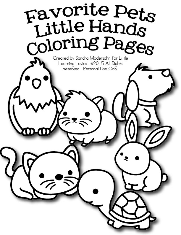 FREE Set Of Pet Coloring Pages