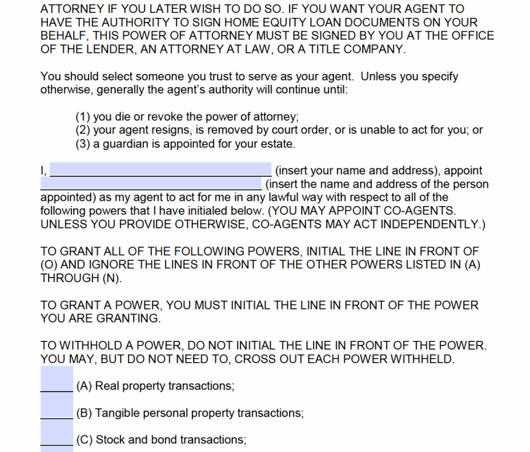 Free Texas Power Of Attorney Forms PDF Templates