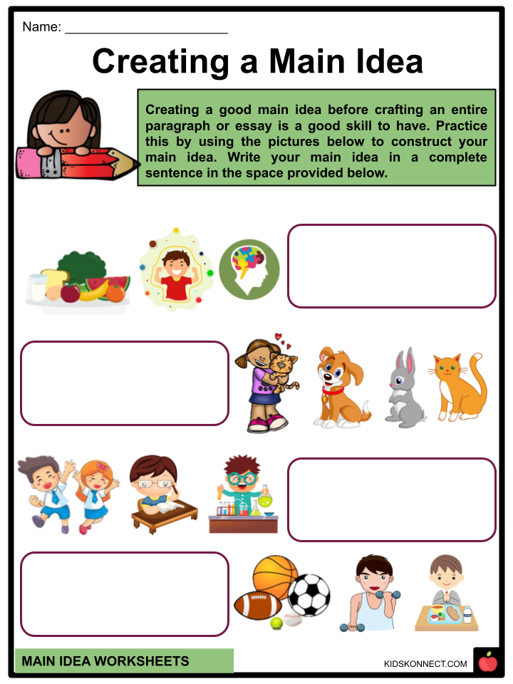 Getting The Main Idea Worksheet Finding The Main Idea