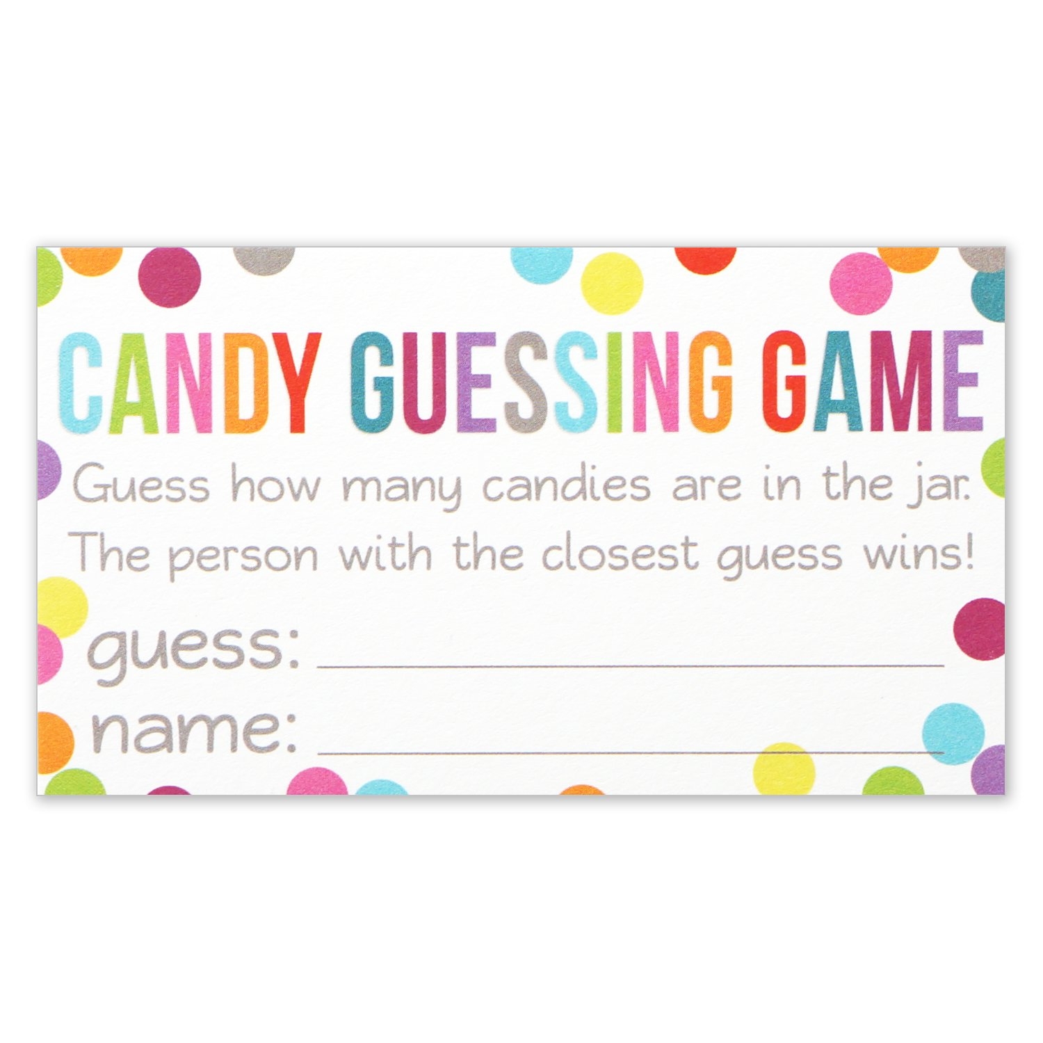 Guess How Many Candies Are In The Jar Printable Printable Word Searches