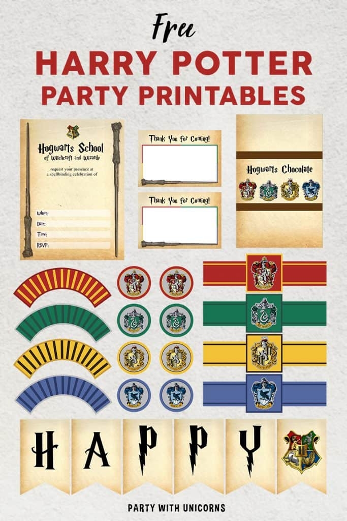 Harry Potter Party Printables Party With Unicorns