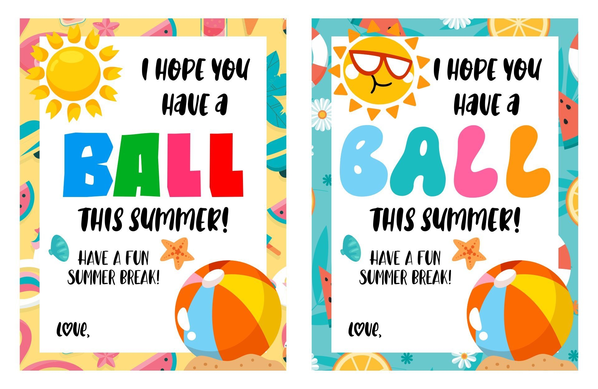 Have A Ball This Summer Printable Tag