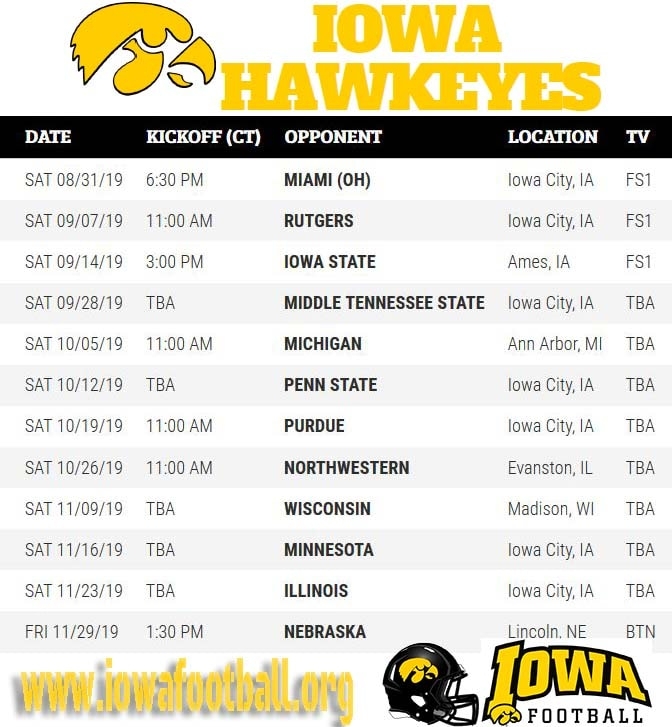 Iowa Hawkeyes Football Schedule 2025 Espn Milla McLeod