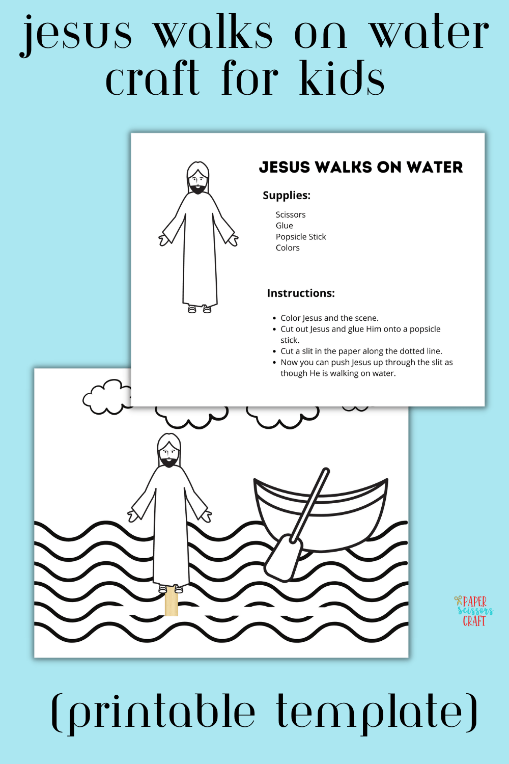 Jesus Walks On Water Preschool Printable Bible Story