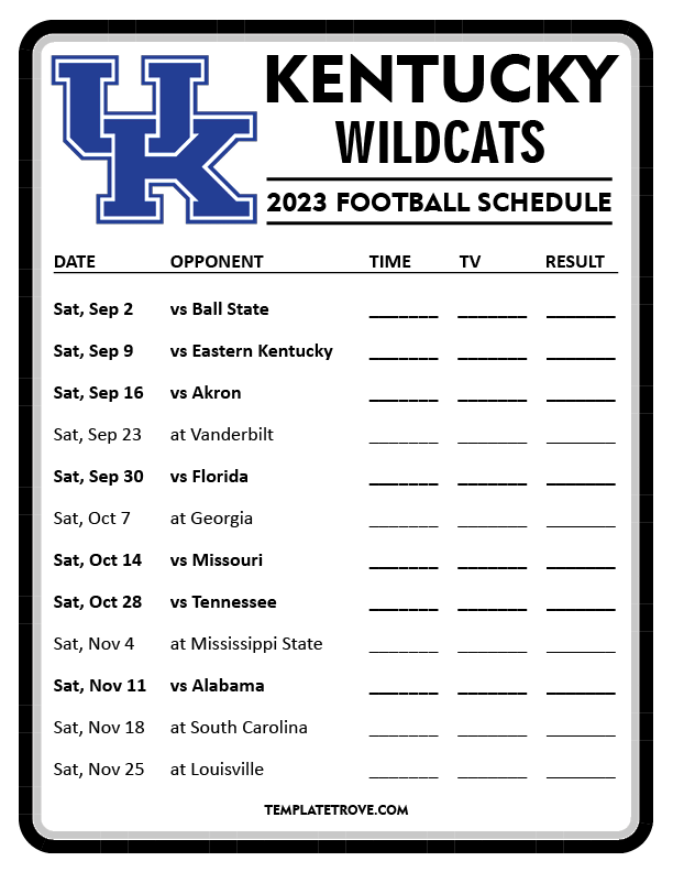Kentucky Wildcats Uk Basketball Schedule 2025 Archie K Hickson