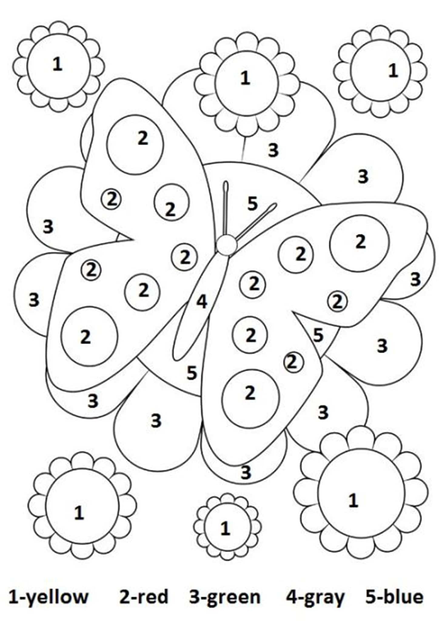 Kindergarten Color By Number Printable