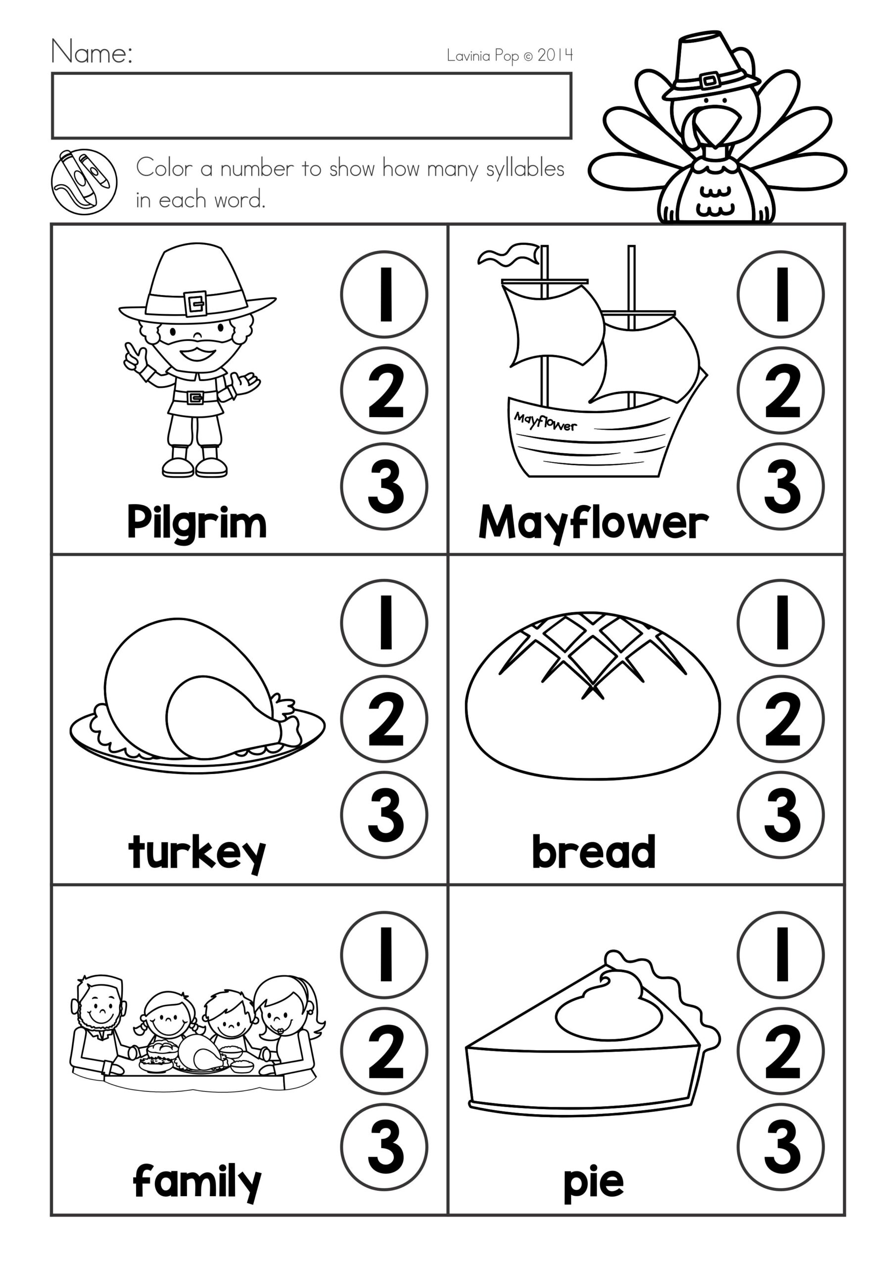 Kindergarten Thanksgiving Math Worksheets