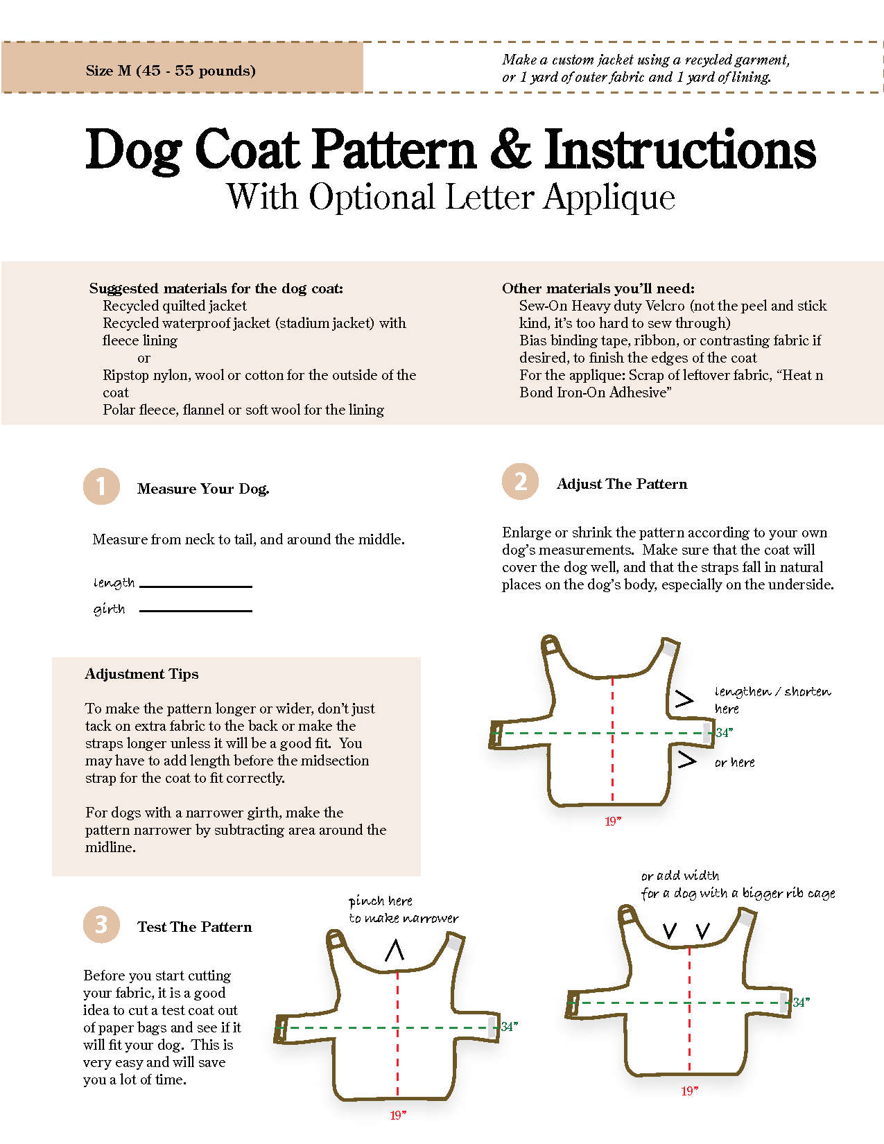 Large Dog Coat Sewing Patterns Free Printable Printable Templates