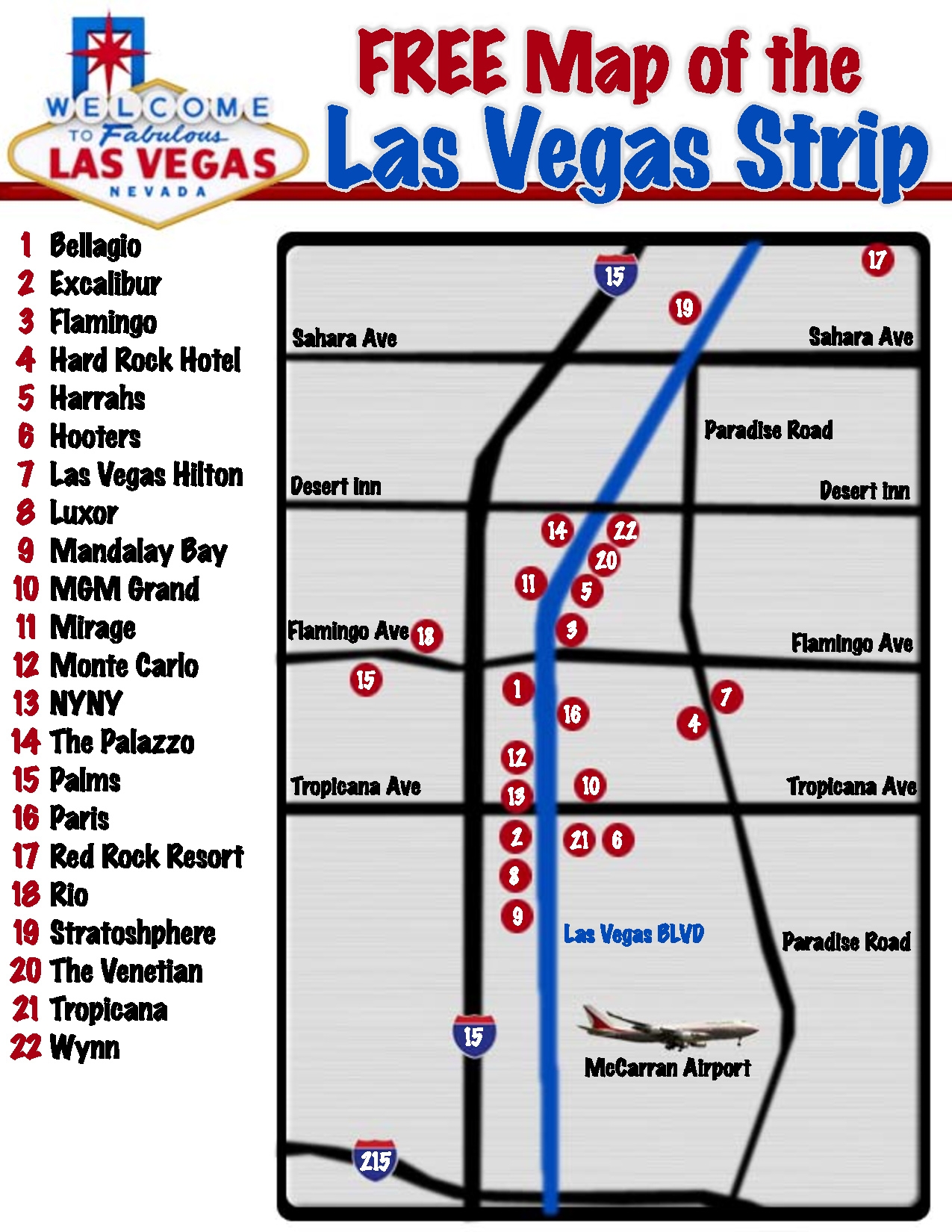 Las Vegas Strip Map Printable Printable Blank World