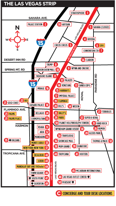 Las Vegas Strip Map Printable