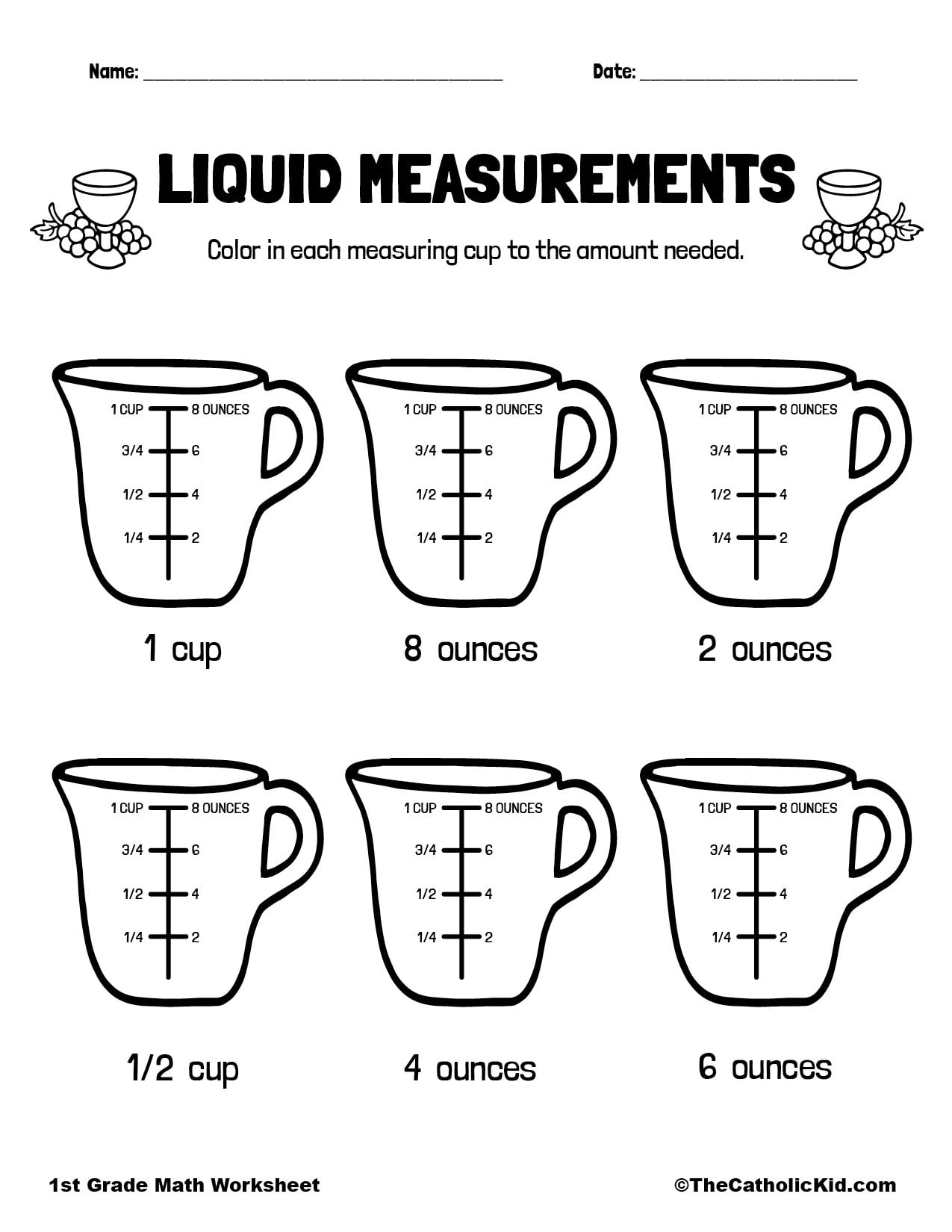 Free Printable Liquid Measurement Worksheets
