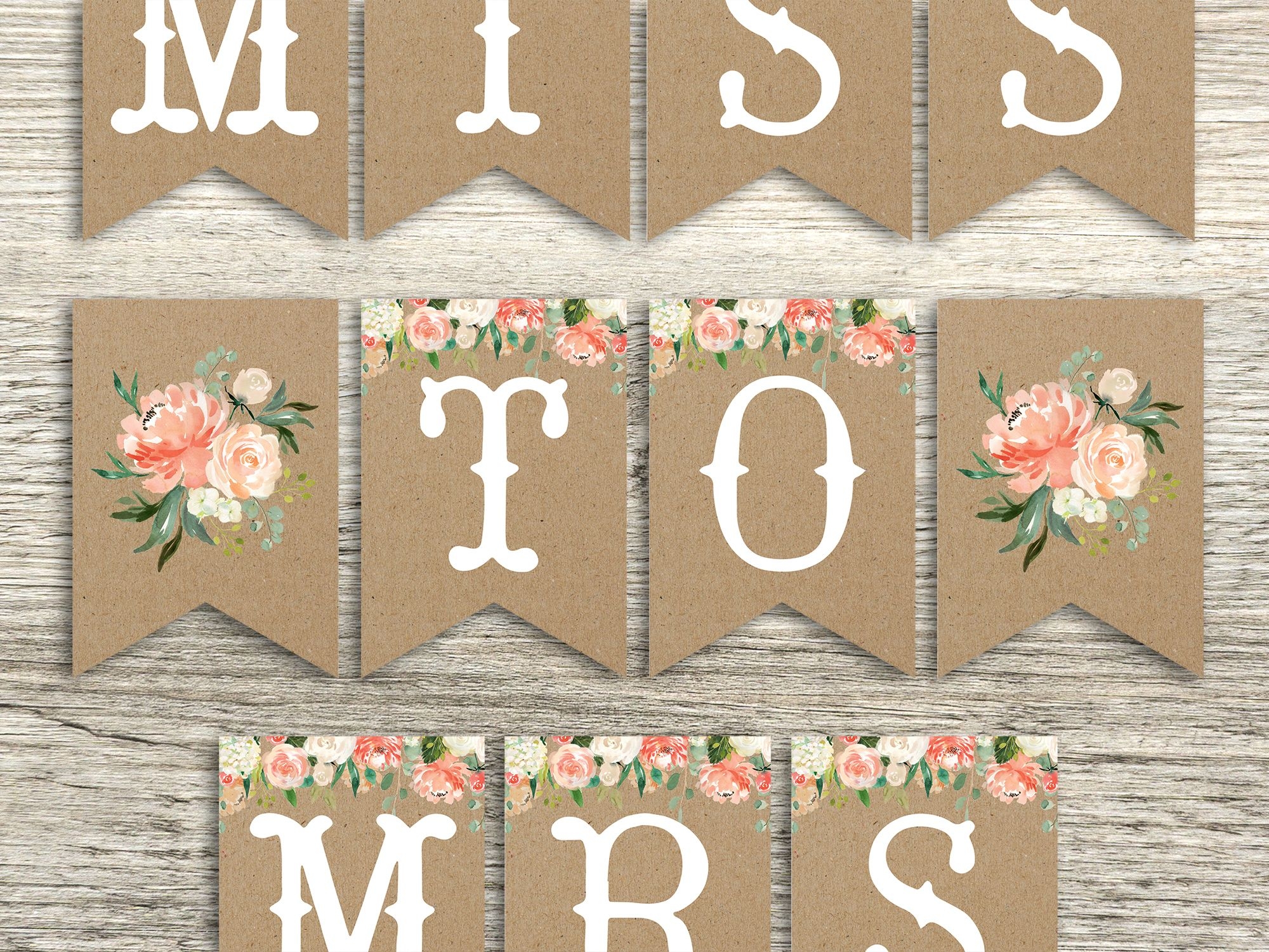 Miss To Mrs Banner Floral Bridal Shower Banner Bridal Shower Floral 