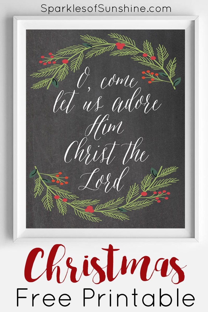 O Come Let Us Adore Him Christmas Free Printable