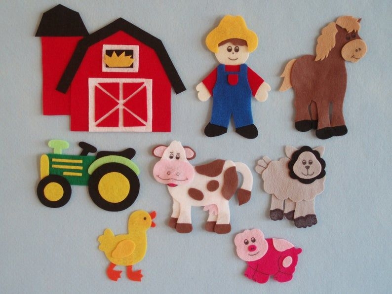 Old McDonald 39 s Farm Felt Board Story Felt Farm Set Flannel Etsy In 