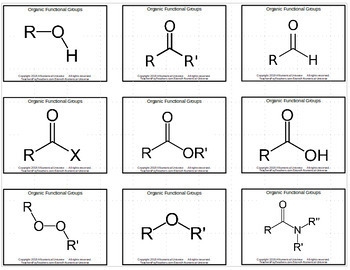 Organic Functional Groups Flash Cards By A Numerical Universe TpT