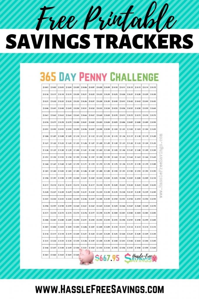 Penny A Day Saving Challenge Chart