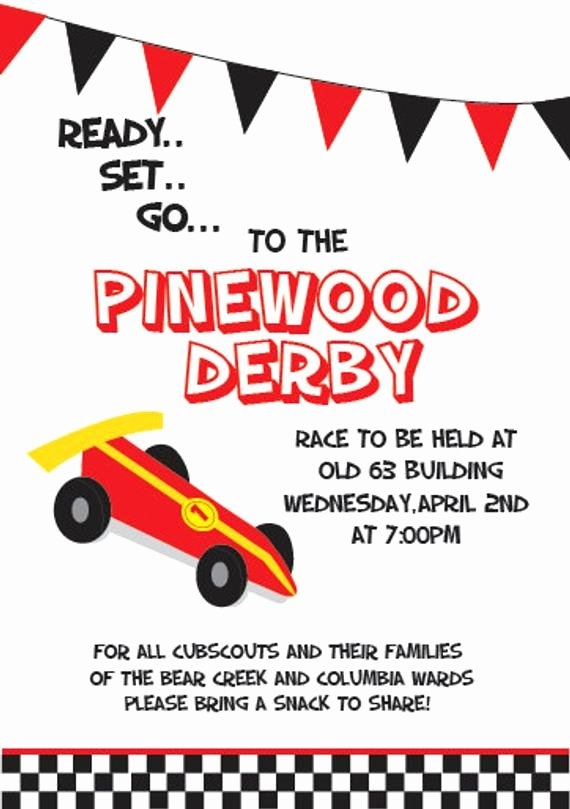 Pinewood Derby Party Invitations At Vaughn Gurule Blog