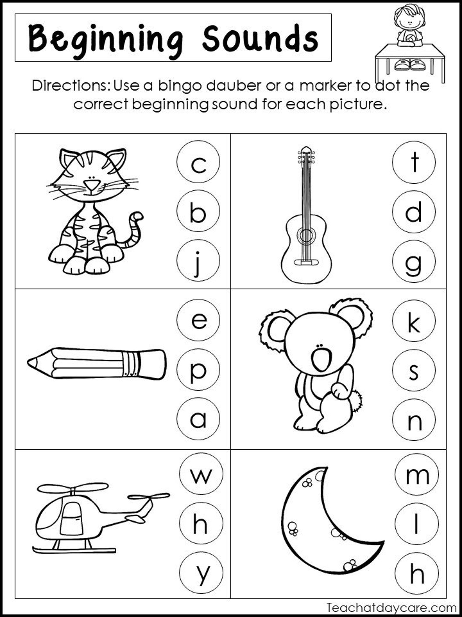 Printable Beginning Sound Worksheets