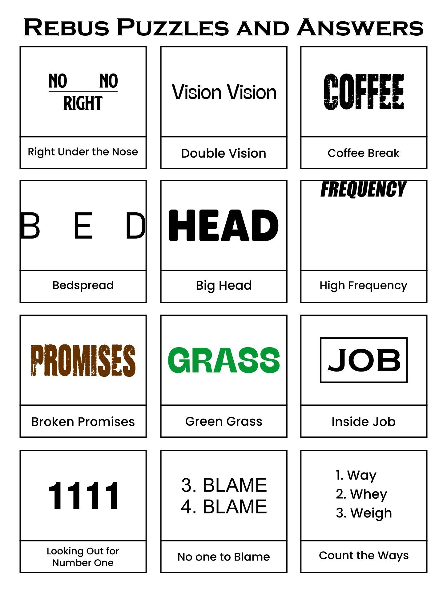 Printable Brain Teasers Answers Printable Words Worksheets