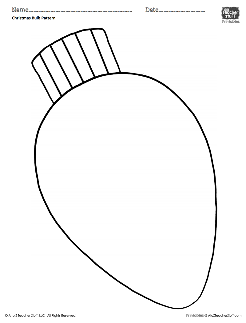 Printable Christmas Light Bulb Printable Free Templates