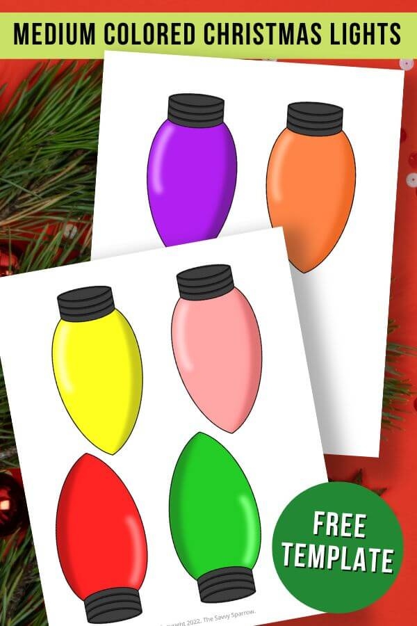 Free Printable Christmas Light Bulb Template