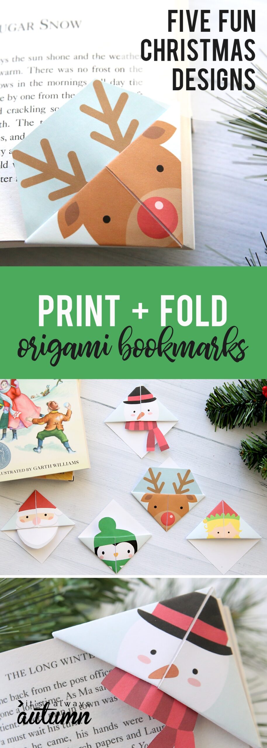 Printable Christmas Origami Bookmarks It 39 s Always Autumn