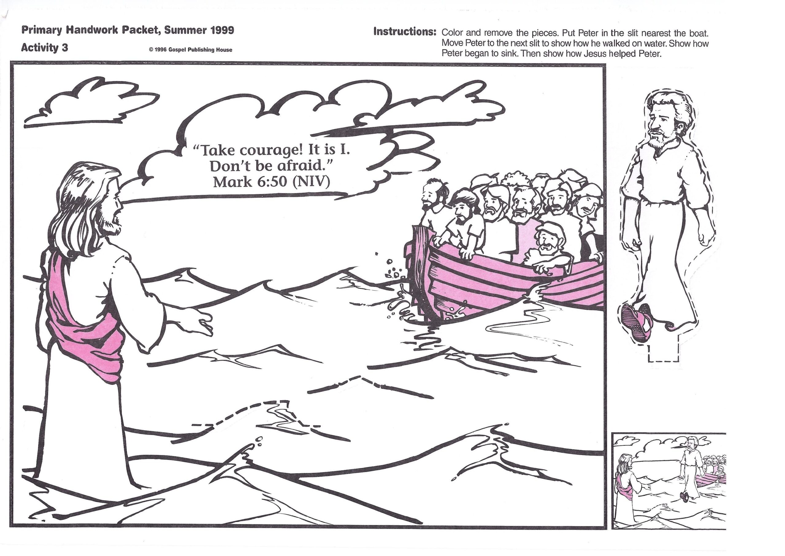Printable Jesus Walks On Water Activity