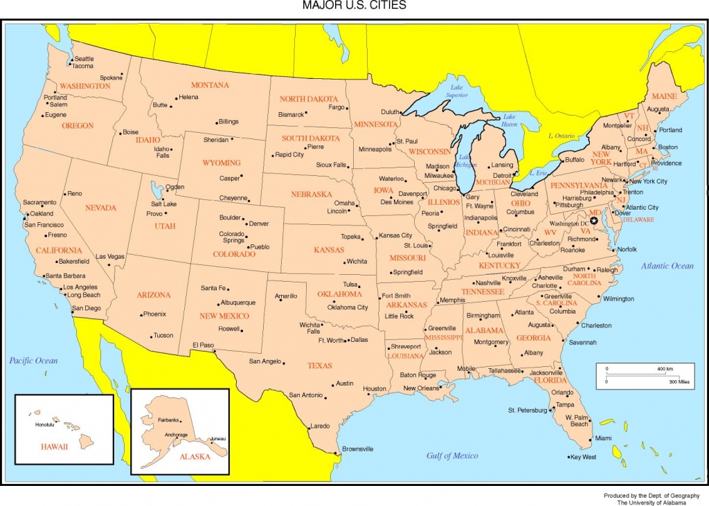 Printable Map Of Us With Major Cities Printable US Maps