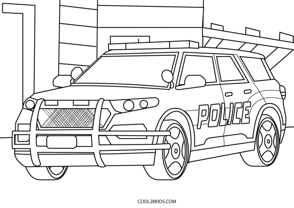 Police Car For Kids Printable