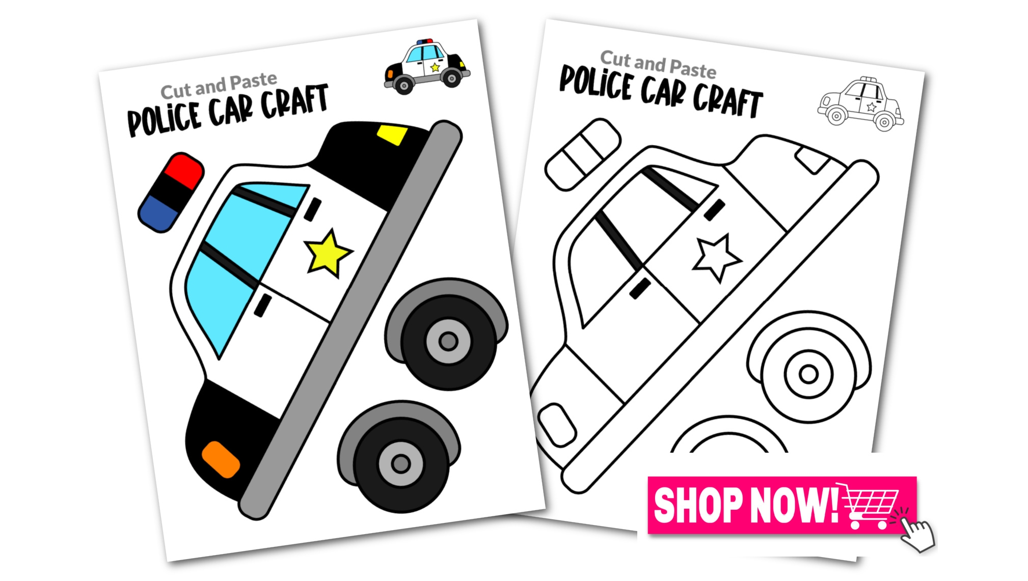 Printable Police Car Craft Template Simple Mom Project