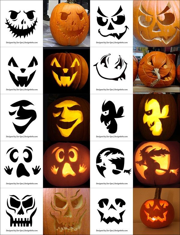 Printable Scary Pumpkin Carving Templates