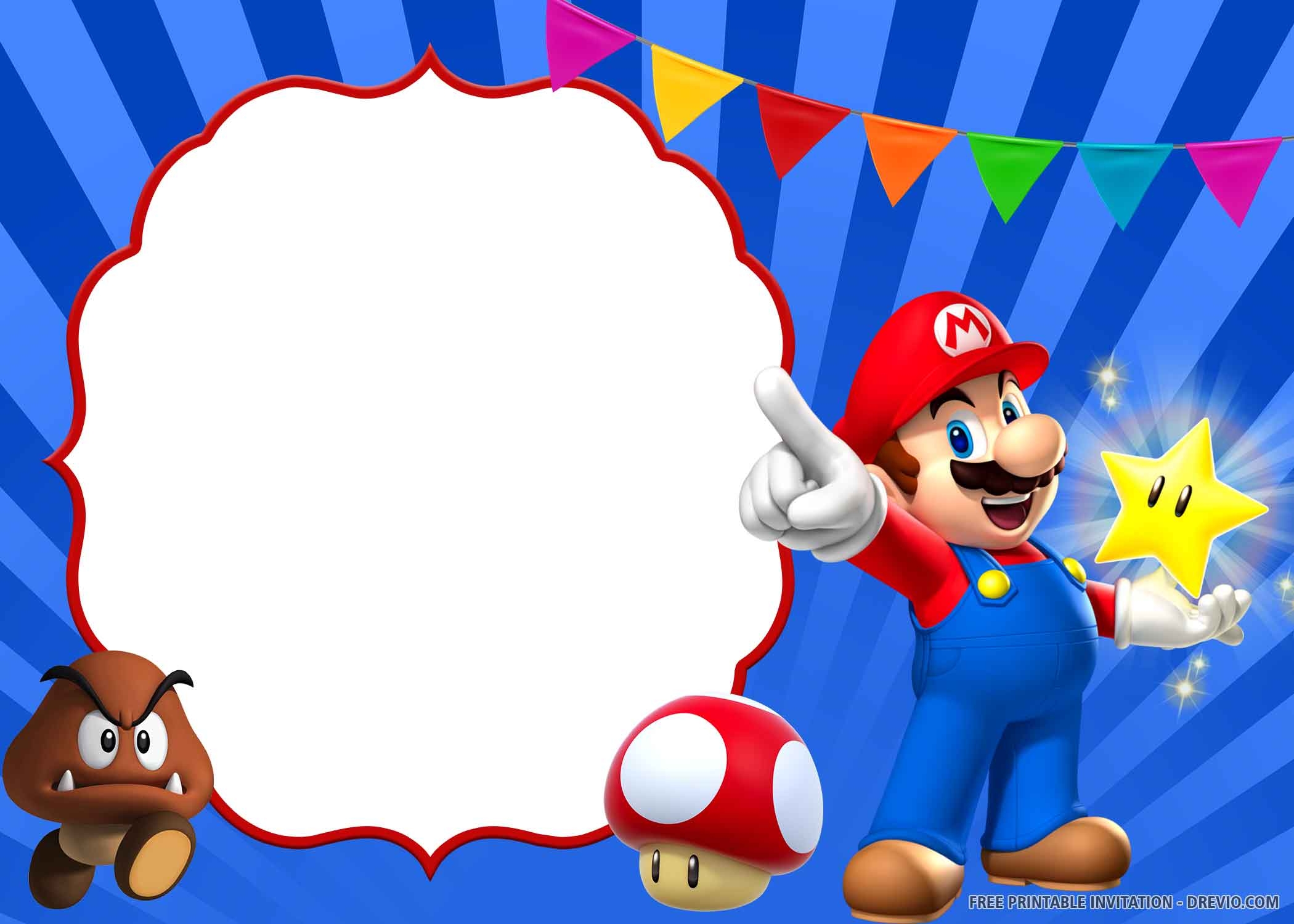 Super Mario Party Invitations Printable Free