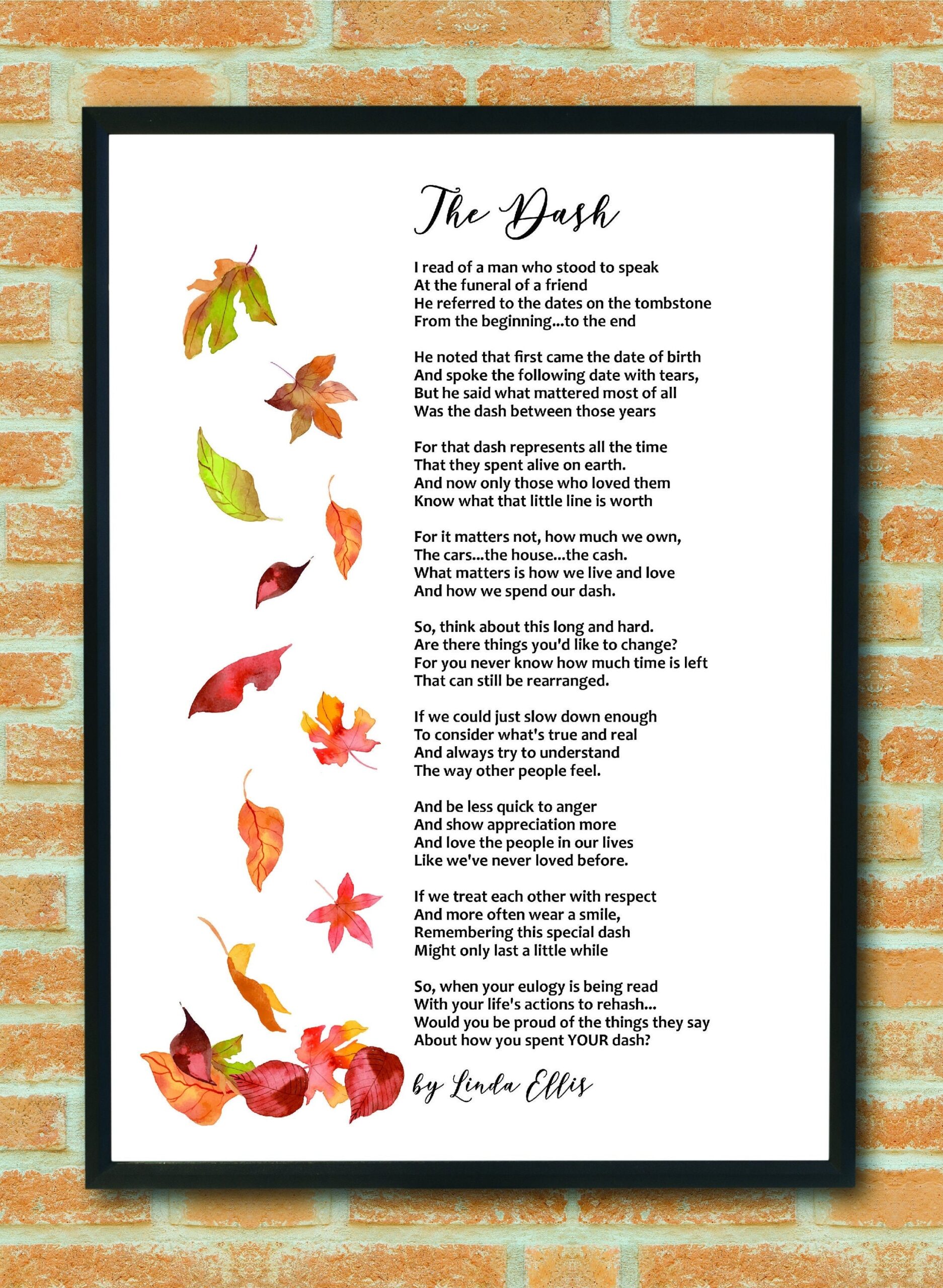 Printable Version Printable The Dash Poem