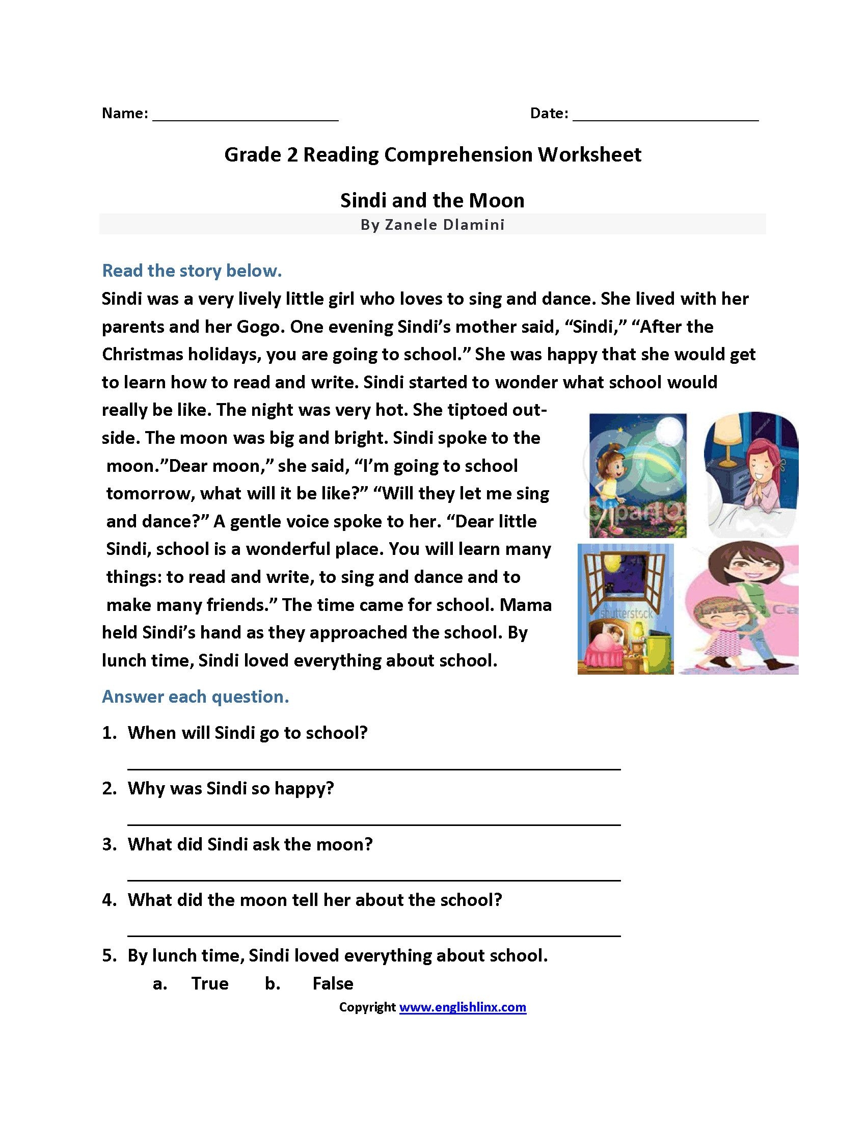 Reading Comprehension For Second Grade