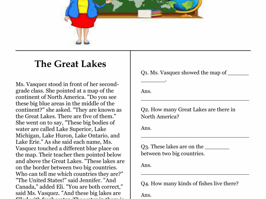 Reading Comprehension Worksheet 3rd Grade