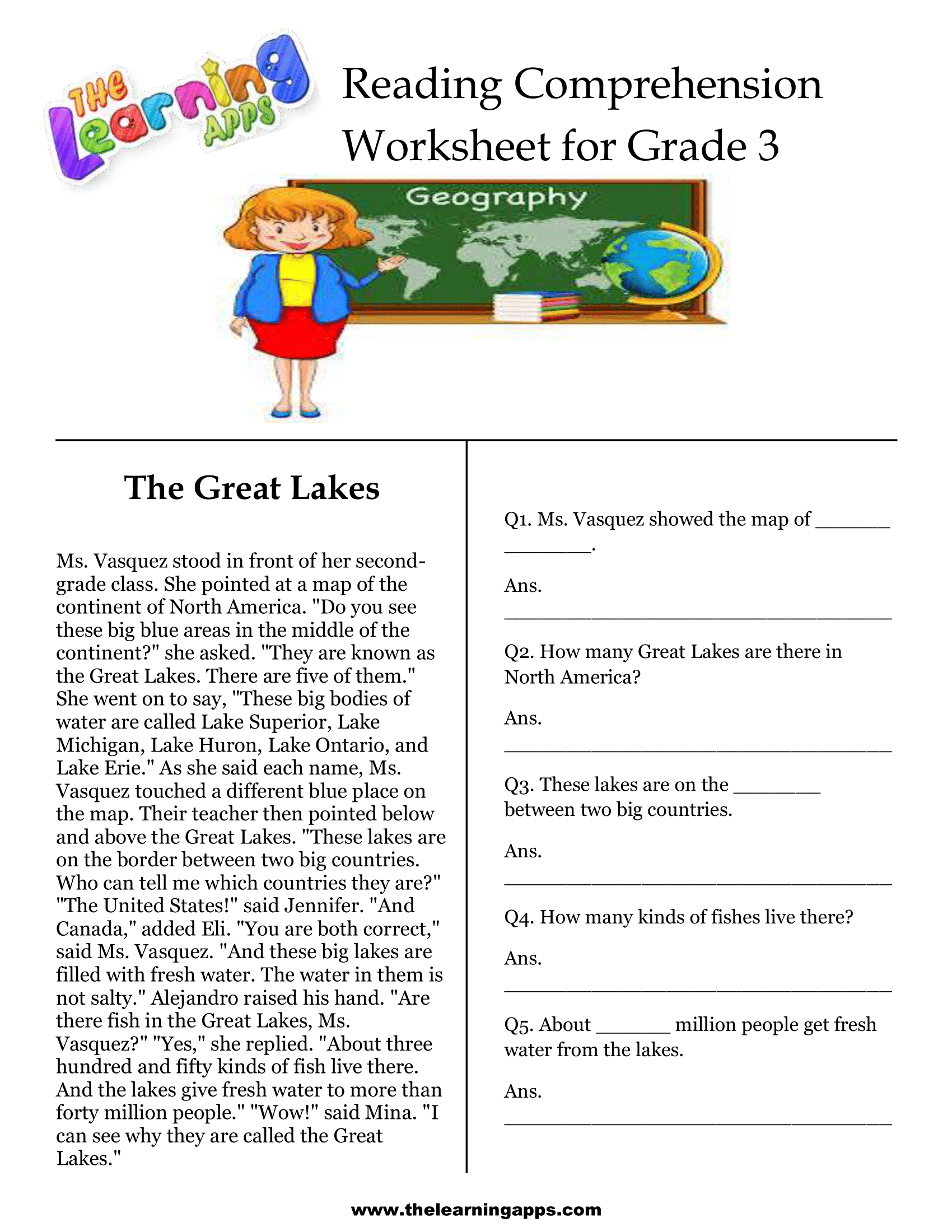 Reading Comprehension Worksheet 3rd Grade