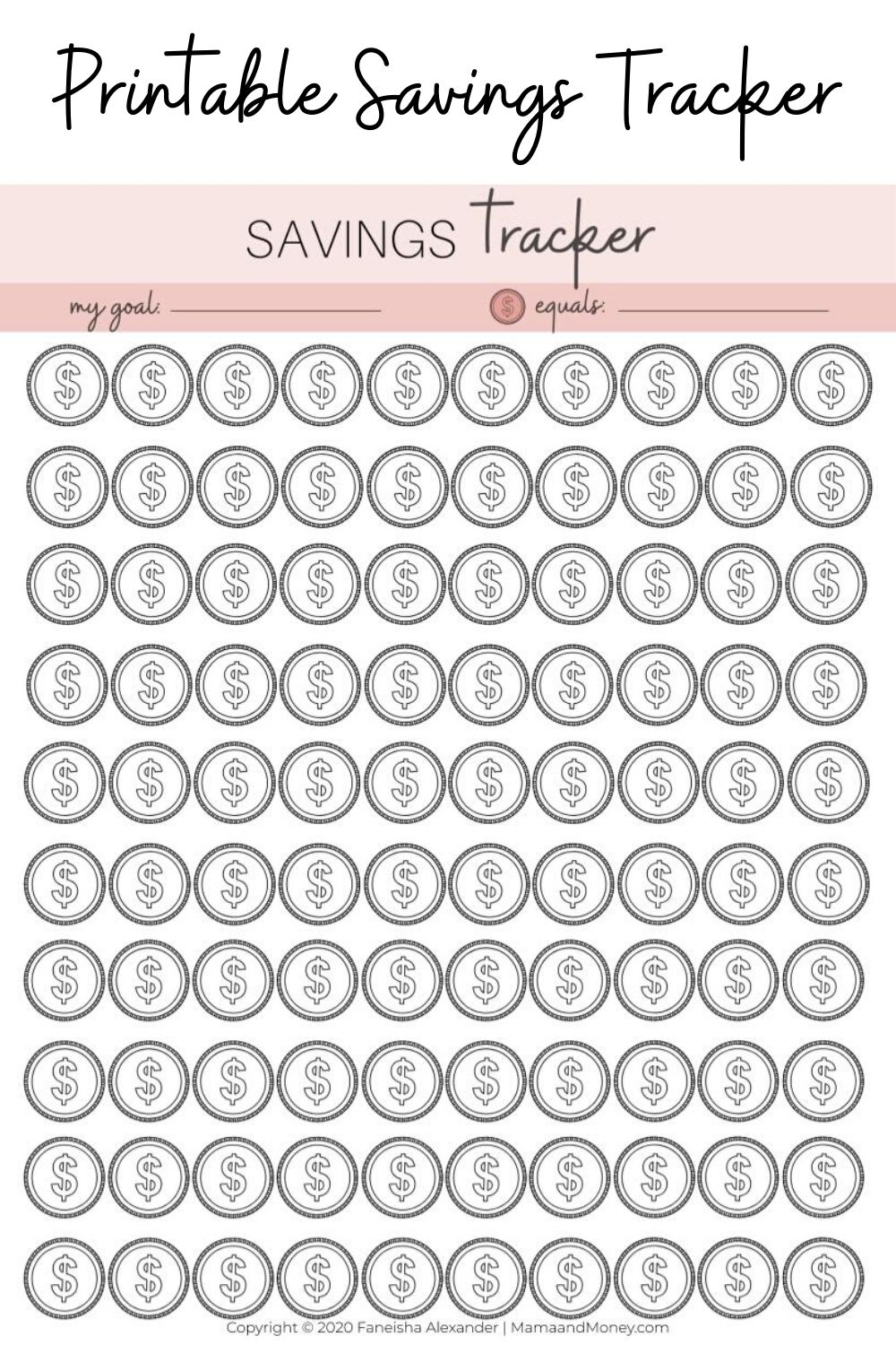 Free Printable Monthly Savings Tracker