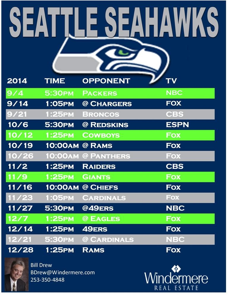 Seattle Seahawks Schedule 2025 25 202525 Printable Nita Rose