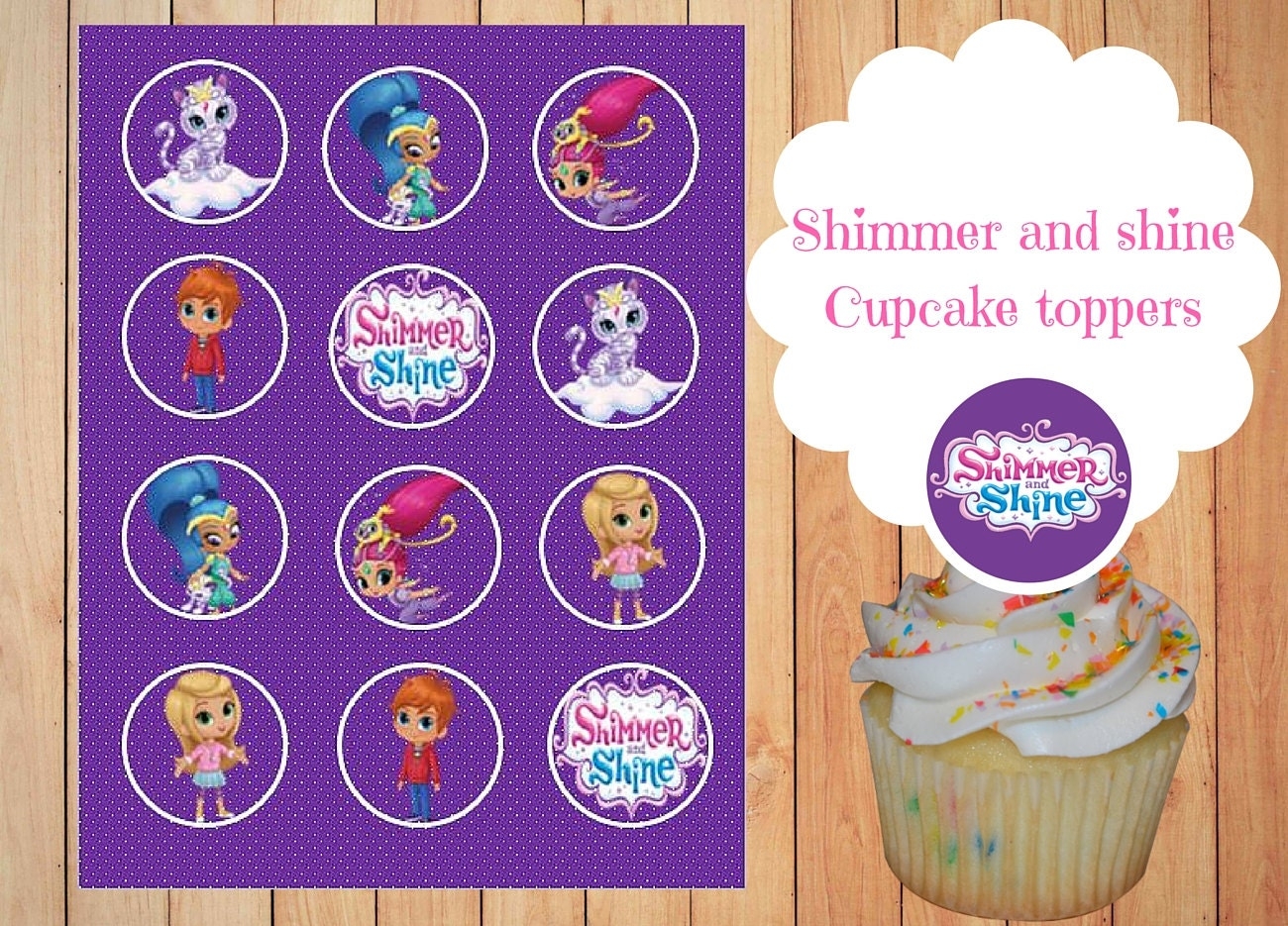 Shimmer And Shine Cupcake Toppers Printable