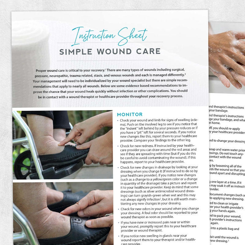 Simple Wound Care Instruction Sheet Adult And Pediatric Printable 