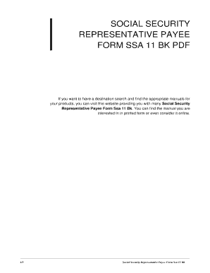 Social Security Representative Payee Form Ssa 11 Bk Social Security 
