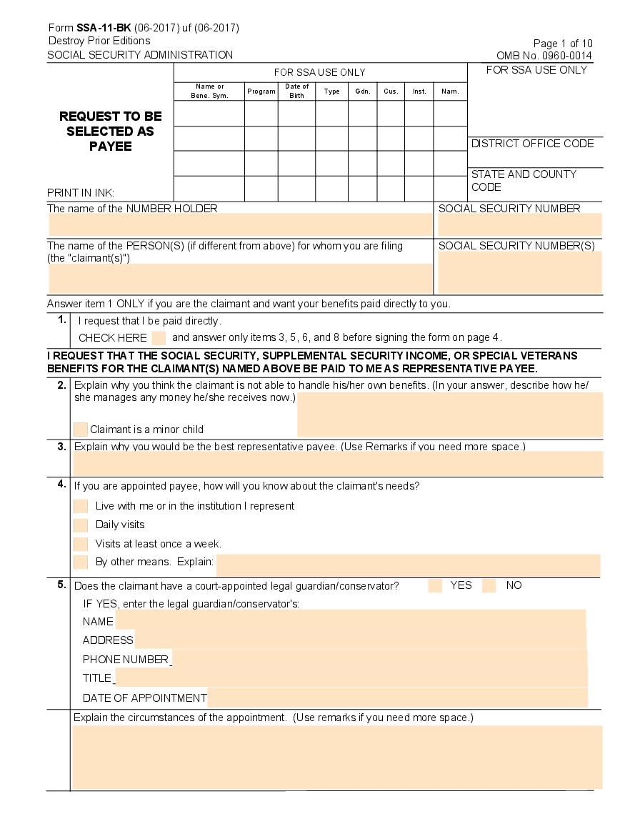 Ssa 11 Form Printable
