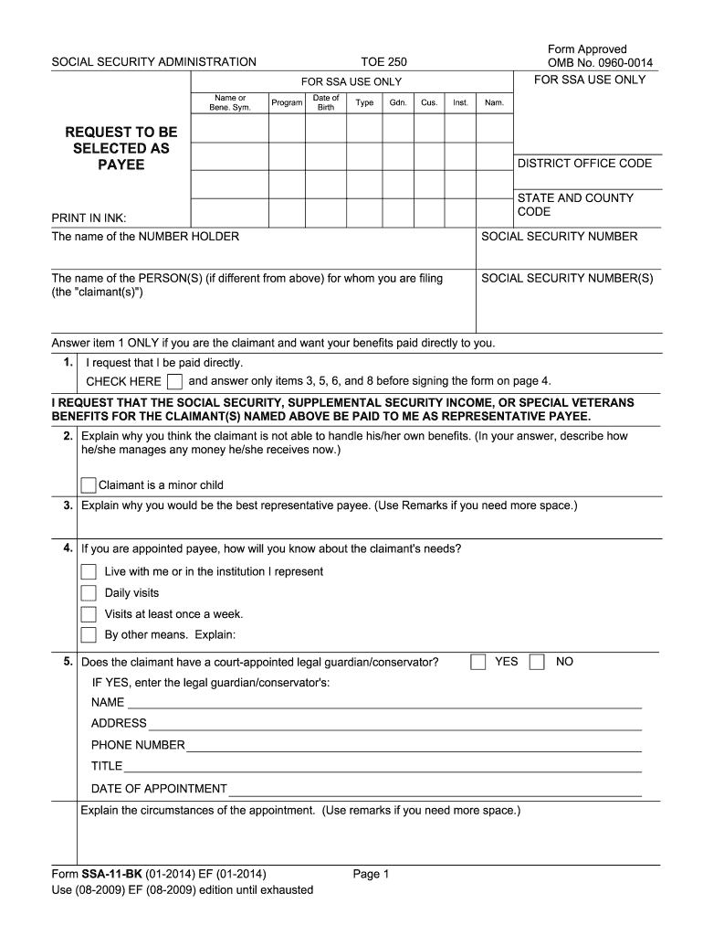Ssa 11 Printable 2014 2025 Form Fill Out And Sign Printable PDF 